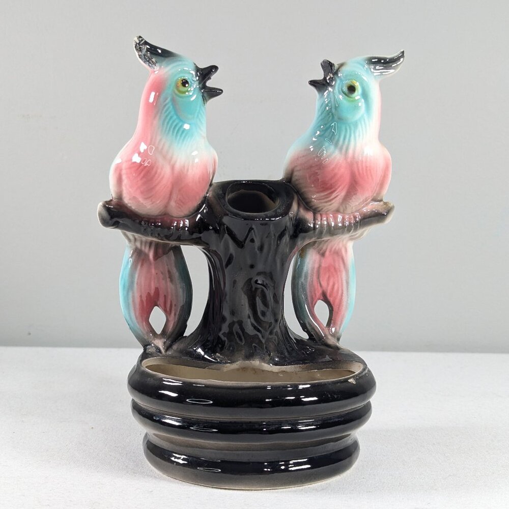 AS-IS Maddux of California Colourful Bird Planter Figurine Vase